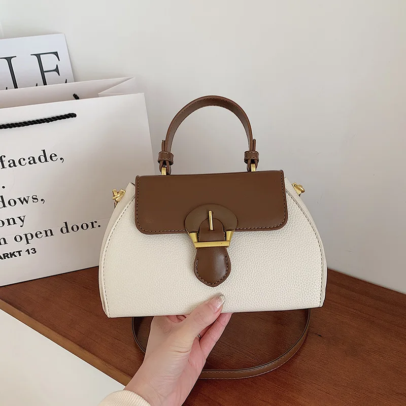 Women Bag Color Contrasting Diagonal Cross Bag Fashion Simple Splicing Handbag Korean Edition Single Shoulder Bags For Women