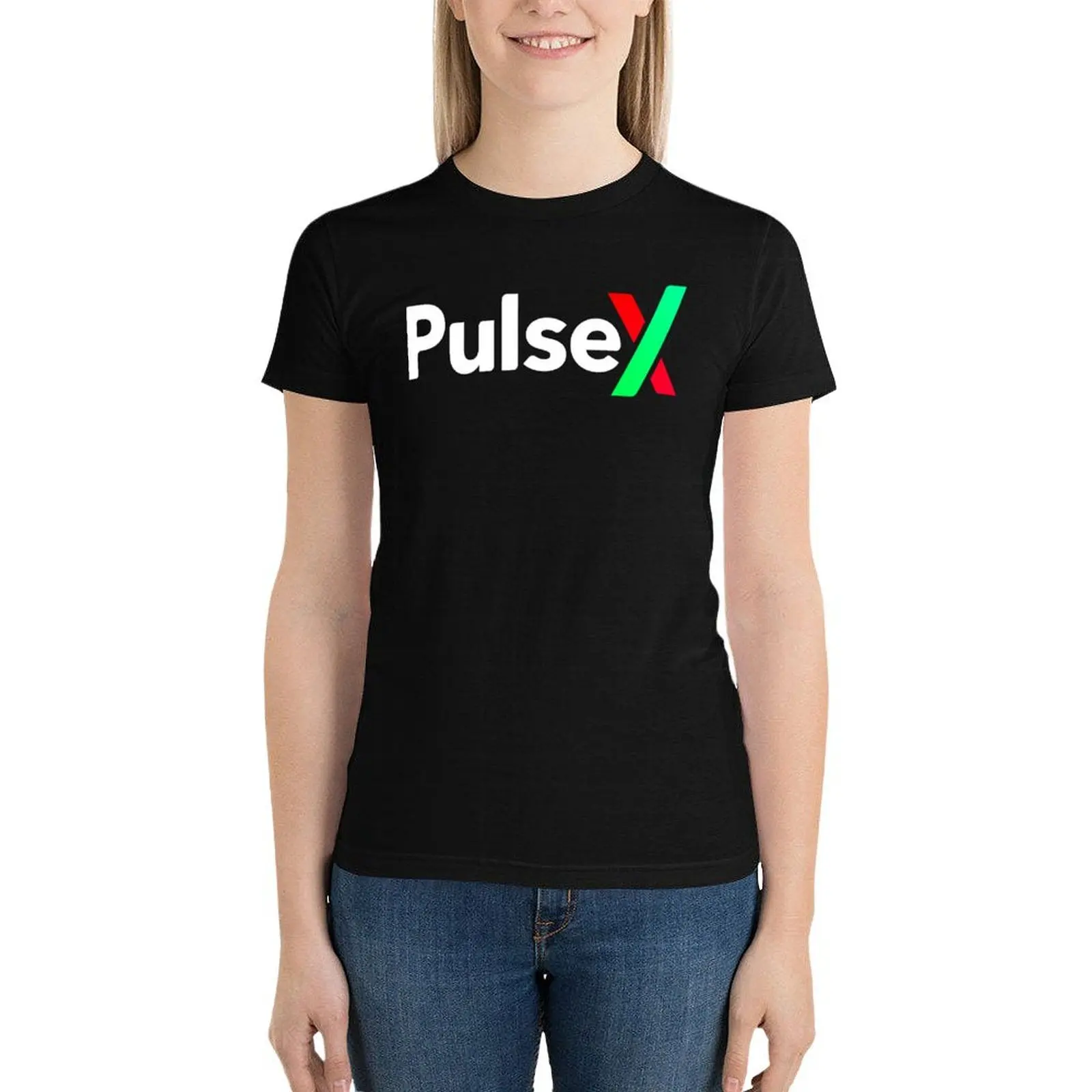 PulseX Crypto Coin PLSX Pullover Hoodie T-Shirt funny aesthetic clothes shirts graphic tees oversized workout shirts for Women