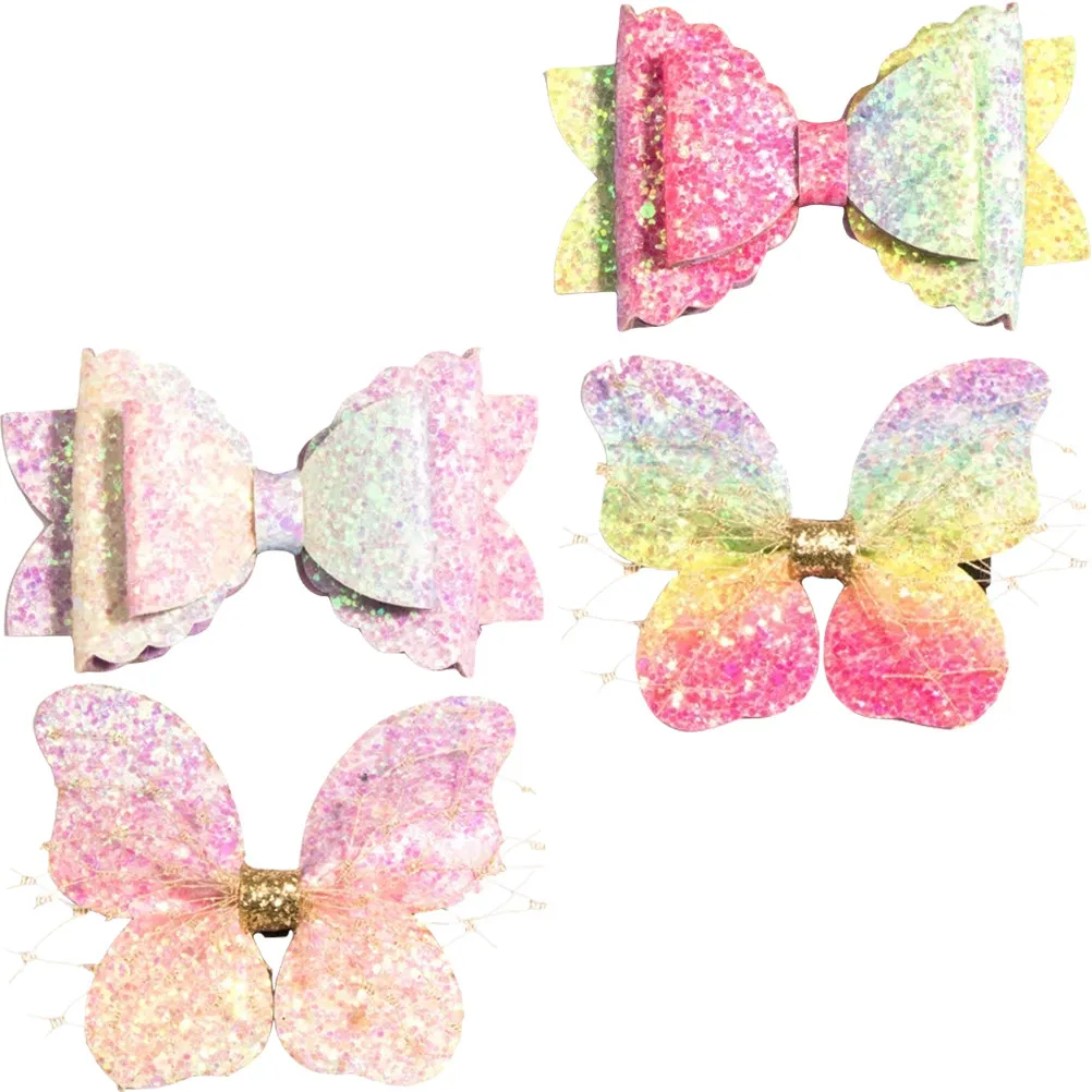 

4Pcs Ancient Style Children's Hair Clips Bow Butterflies Hairpins Baby Barrettes Toddler Girls Hair Accessories Lightweight