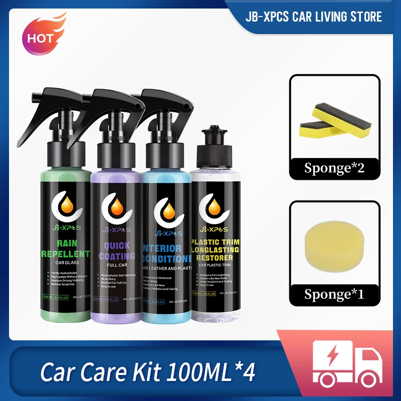 

JB 100MLx4 PCS Automotive cleaning Water repellent coating fast Long lasting Plastic Leather Renovator Refreshing Restorer