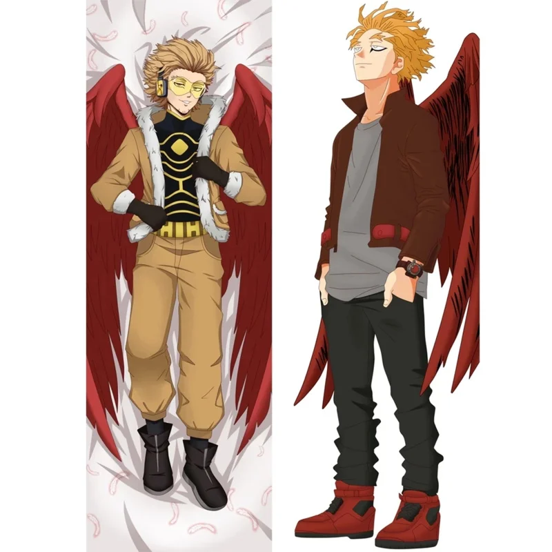 Anime My Hero Academia Takami Keigo Hawks Dakimakura Hugging Body Pillow Case 3D Printed Home Bedding Pillow Cover Peach SKin