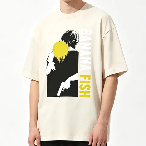 2026 Summer Hot Sale Anime Banana Fish Graphic Print T-shirt Y2K Men Women Cotton O-Neck Tees Breathable Streetwear Casual Tees