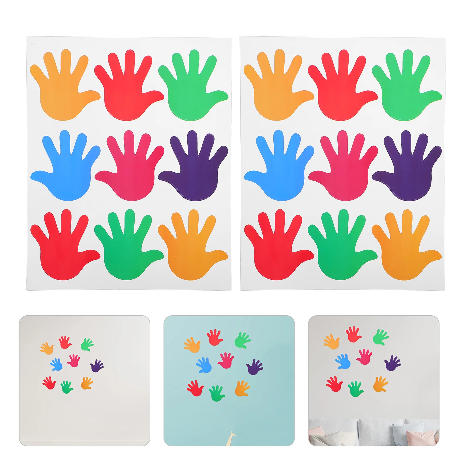 

45Pcs Vinyl Floor Stickers Hand Print Pattern Removable Waterproof Decals for Bedroom Living Room Classroom Shower Anti Slip