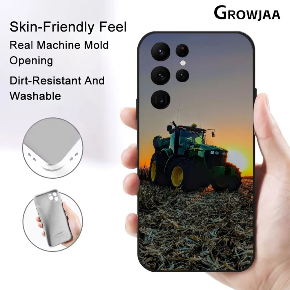 J-John D-Deere Farm Tractor Phone Case For Samsung Galaxy S25 S24 S22 S23 Ultra S21 S20 Plus 5G Protective Silicone Funda