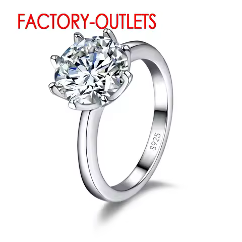 Genuine 925 Sterling Silver Engagement Ring Romantic Fashion Jewelry Cubic Zirconia Prong Setting Women Girls Wholesale