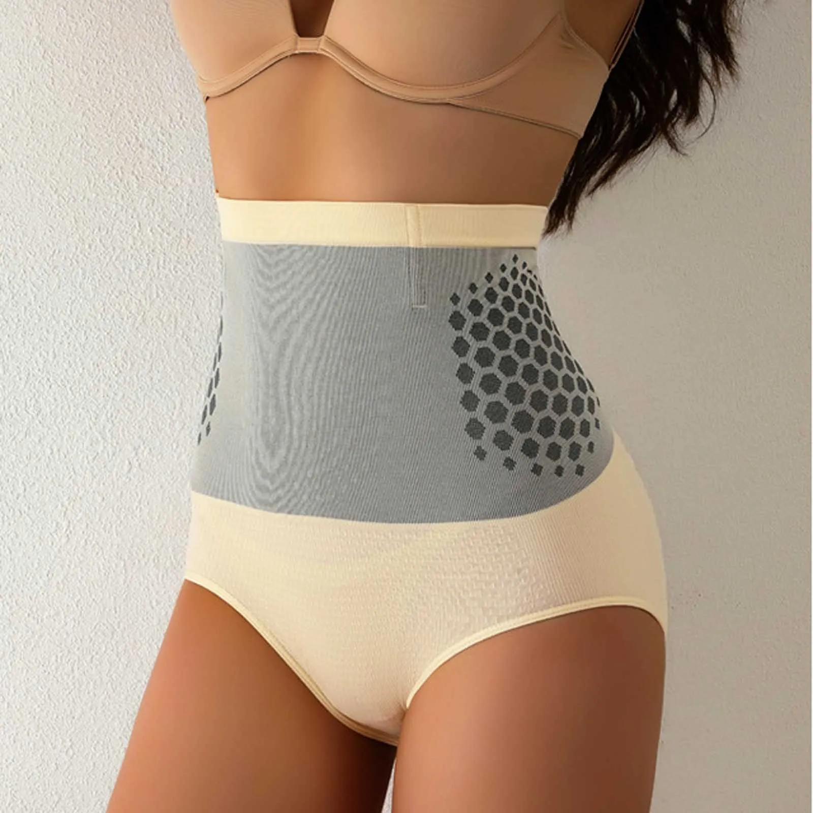 Women's High Waist Shapewear Briefs Seamless Elastic Body Shaping Underwear Female Daily Comfortable Fashion Casual Panties view 2