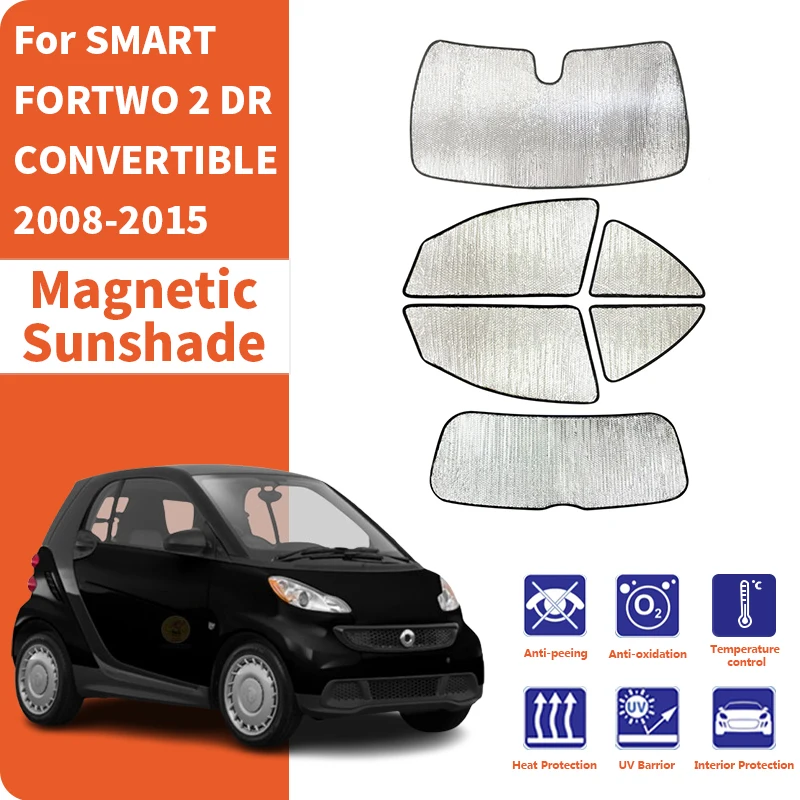 Custom Car Window Sunshade Anti-UV Car Sun Window Visors Sunshade Covers Accessories For SMART FORTWO 2 DR CONVERTIBLE 2008-2015
