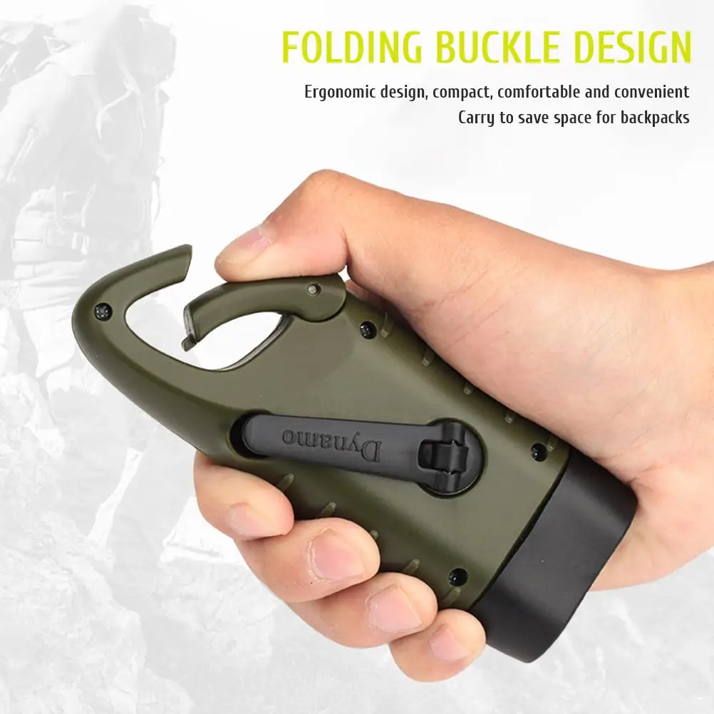 พลังงานแสงอาทิตย์ Hand Crank ไฟฉายฉุกเฉิน LED Light Survival ไฟฉายสําหรับ Outdoor Camping Mountaineering