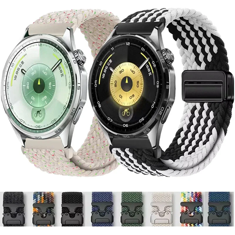20 مللي متر 22 مللي متر حزام نايلون مغناطيسي لساعة هواوي 5 GT6-5 برو GT6-5-4-3 46 مللي متر سوار رياضي معصمه Amazfit BIP 5-6/التوازن 2-1