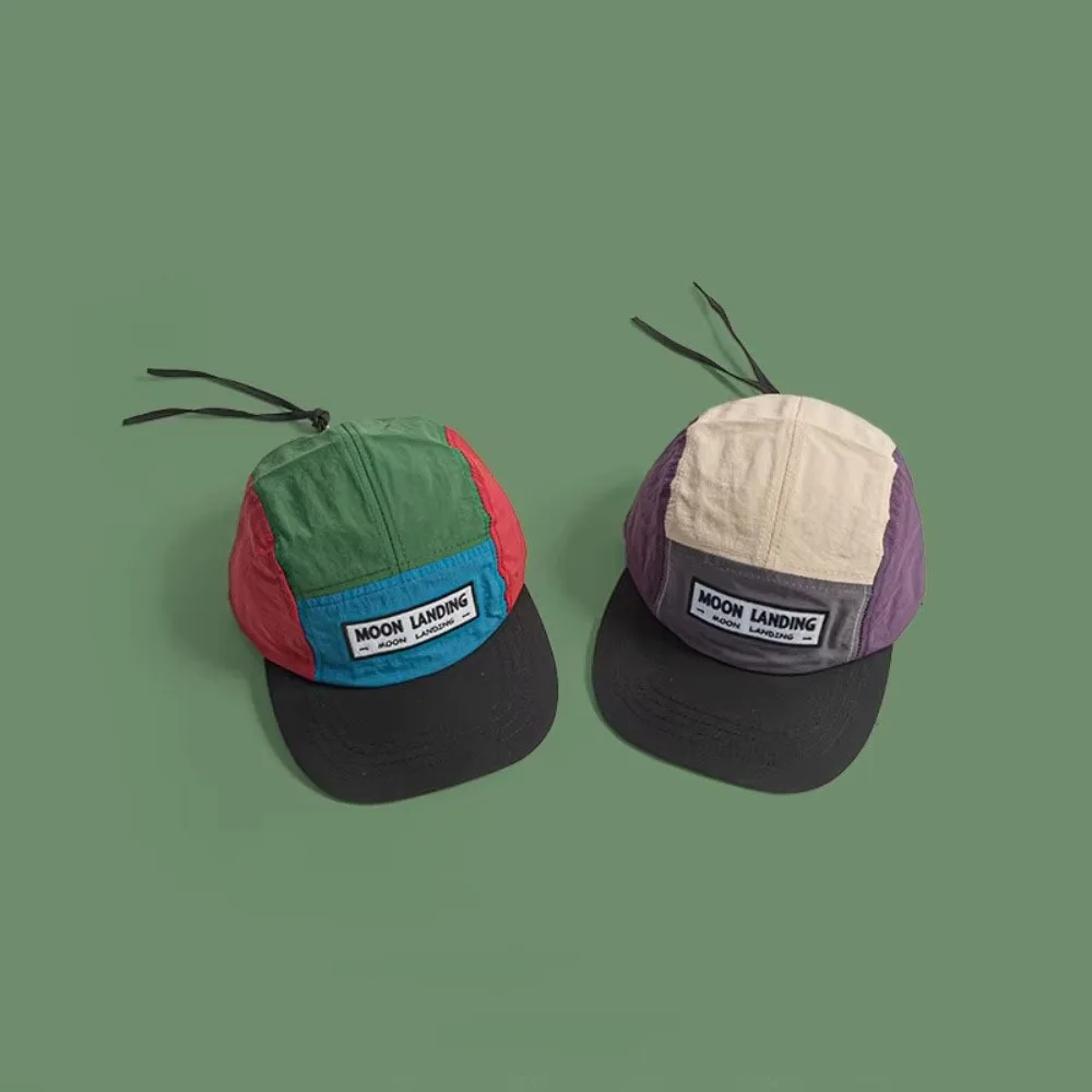 عارضة الرجعية الوالدين الطفل قبعة بيسبول 5 لوحة التجفيف السريع حافة مسطحة قبعة النمط الياباني قابل للتعديل لينة أعلى قبعة للجنسين