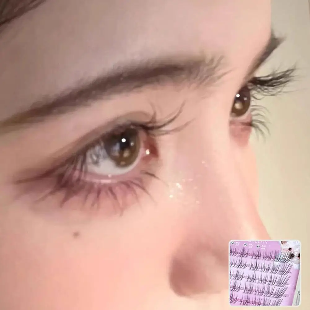 Velvet Fog Fox False Eyelashes Natural Fairy Segmented Fake Eyelash Broken Feeling Lashes Makeup Accessories ﻿