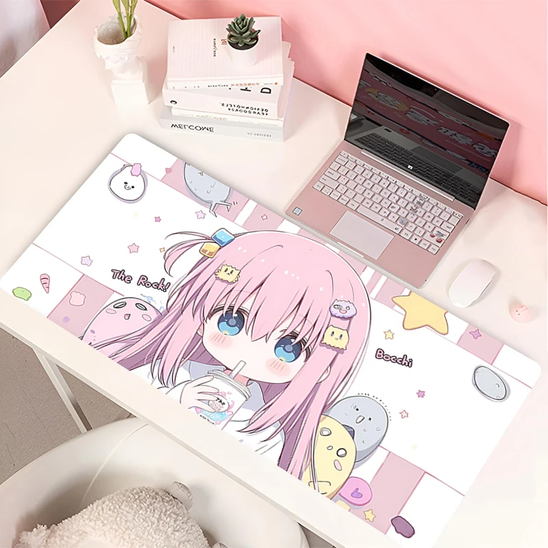 

Anime Girl Mousepad Laptop B-Bocchi the R-Rock! Large Mouse Pad Office Keyboard Pink Desk Mat Pc Gamer Cabinet Extended Carpet