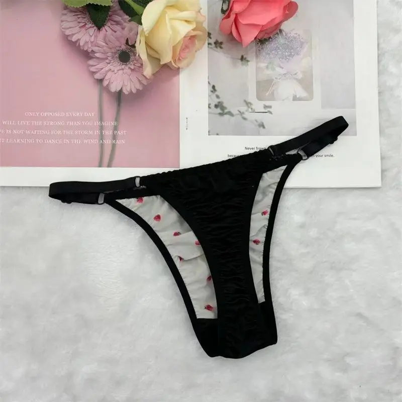 Man\'s Lace Design Cute Strawberry Mesh Sexy Briefs Live Show Dance Costumes Panties FKK Party BF Gift (100kg can wear)