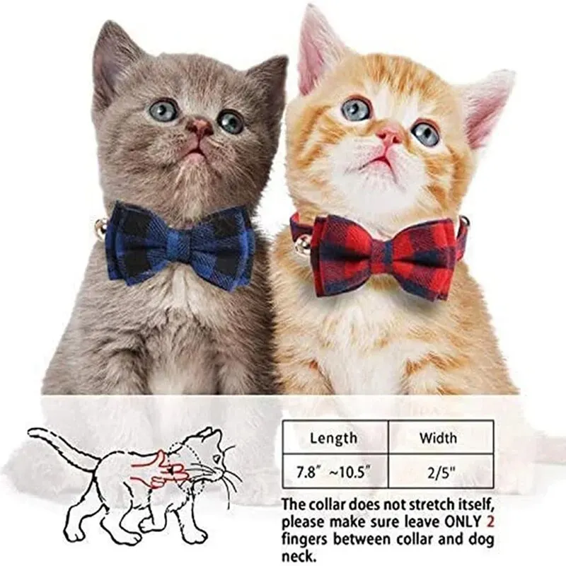 Adujustable Soft Kitty Collars With Bell and Bow