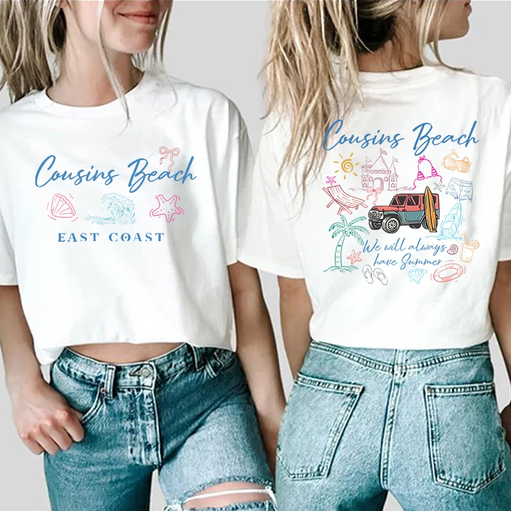 

2025 Tv ShowThe Summer I Turned Pretty Shirt Summer Vibes Harajuku Cousins Rowing T-shirt Y2k 90s TSITP Retro Cousins Beach Top