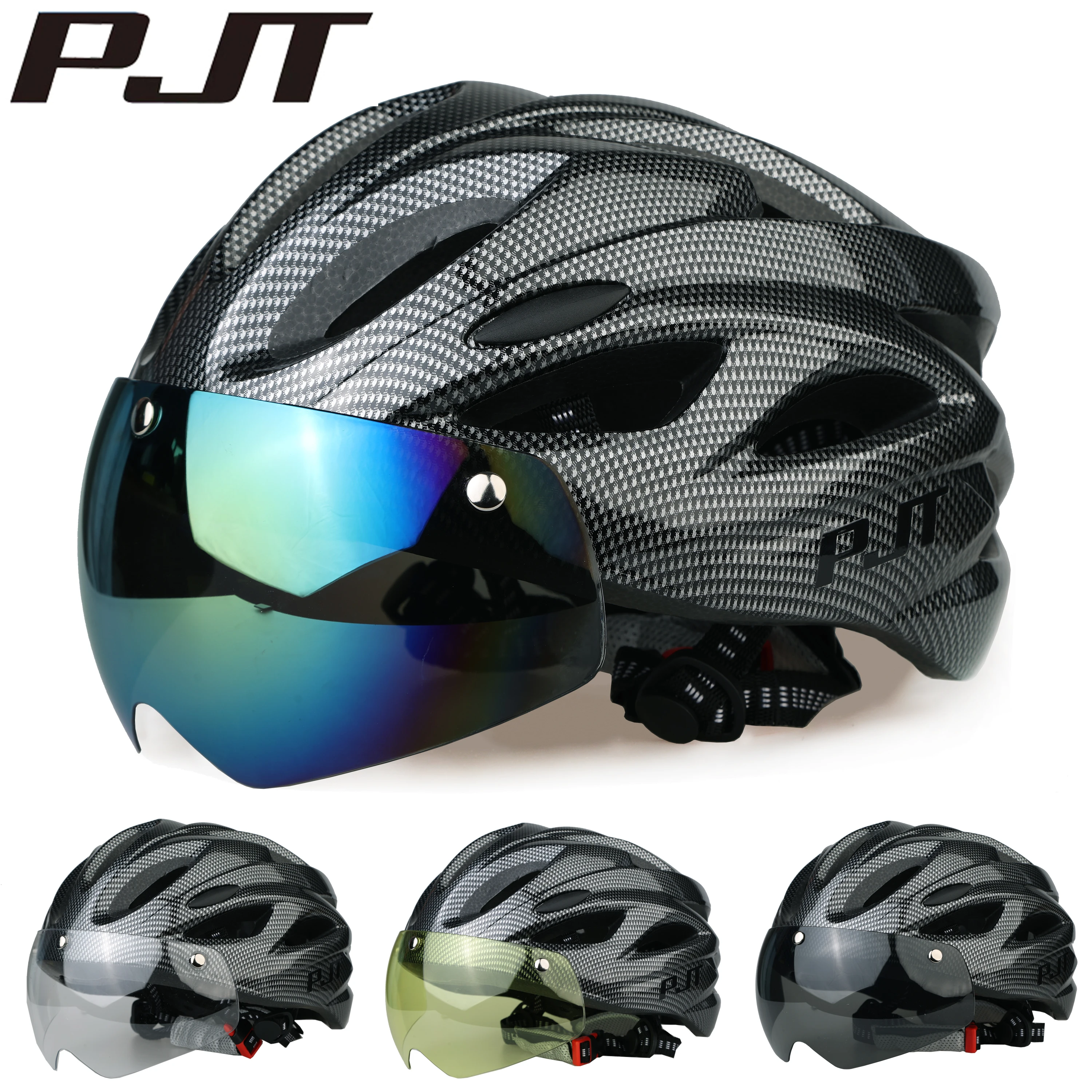 PJT Lightweight Breathable Bicycle Helmet With Magnetic Attraction Goggles  Lens Bike Helmet Free Switching Adult Cycling Helmet - AliExpress 18