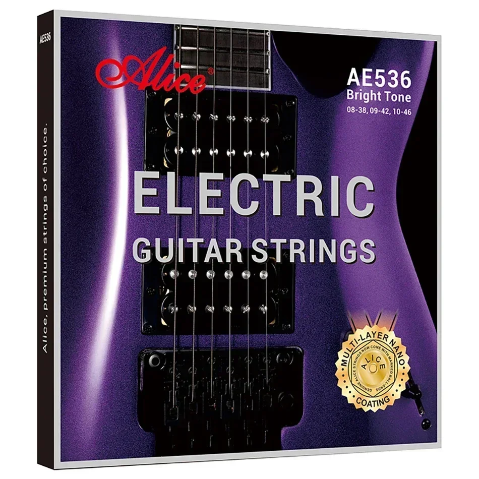 Alice AE536 Electric Guitar Strings Hexagonal High-carbon Steel Core Multipolymer Anti-rust Coating Performance Strings