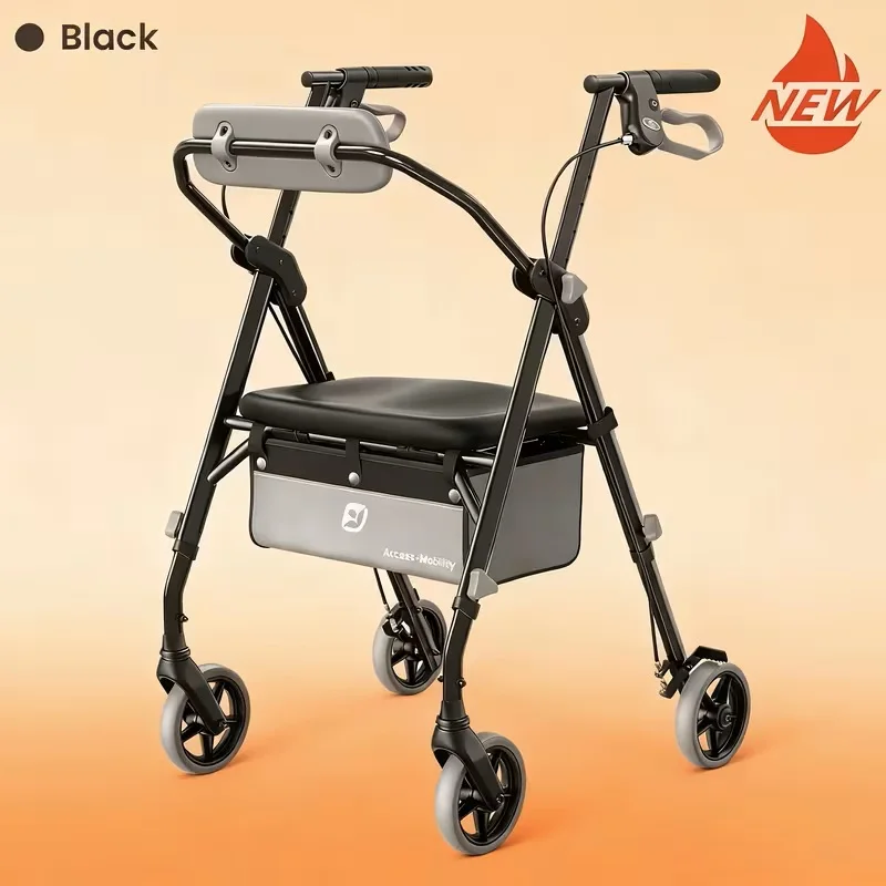 

Choice Walkers for Seniors Foldable Ergonomic Rollator with Seat Backrest Adjustable Rolling Walker