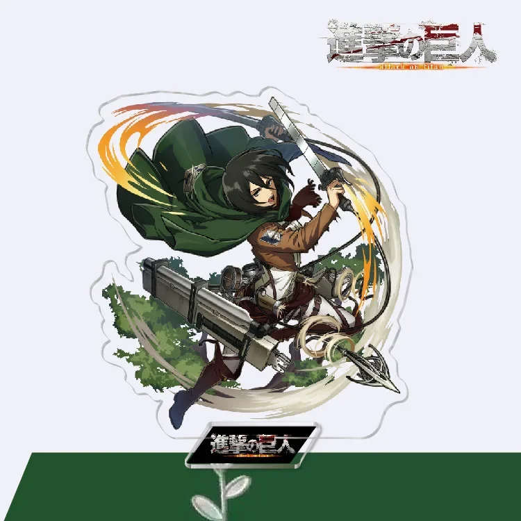 Attack on Titan Acrylic Stand Model Doll Eren Jager Mikasa Levi Ackerman Armin Desktop Decor Shingeki no Kyojin PVC Figure