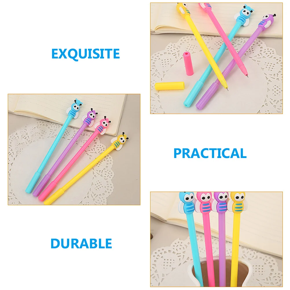 

12pcs Neutral Pen Cartoon Writing Sign Pens School Stationery Bee Pen Student Signature Lovely Gifts