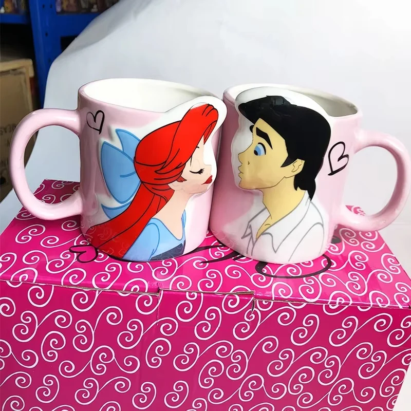 

Origindisney Beauty And The Beast Mermaid Couple Cup Snow White Water Cup Stitch Pvc Anime Figure Toy Gifts Room Decoration Xmas
