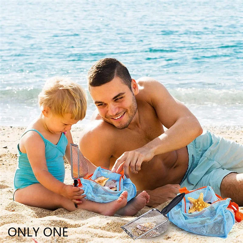 Beach Mesh Shovel for Shell Collecting, Kids Filter Sand for Picking Up Shells Sifter Dipper