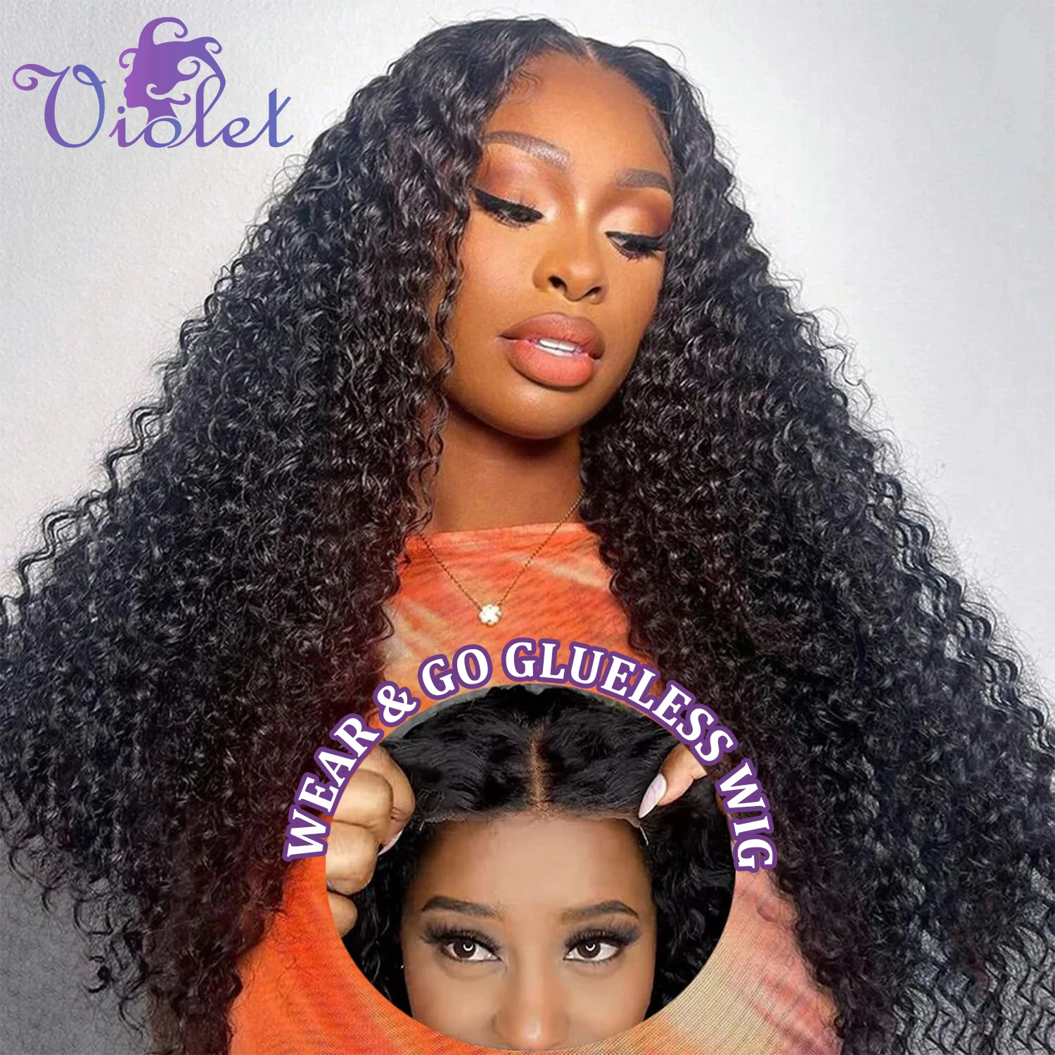 

Curly Glueless Wigs Human Hair Deep Wave Closure Wig Ready To Wear Wigs Glueless Human Hair Wet and Wavy 5x5 Curly Closure Wigs