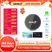 Carlinkit-Adaptador HDMI Multimedia para TV Mate, 3 en 1, con cable a inalámbrico, CarPlay, Android, Auto Box, convertidor de vídeo HD para palos de TV