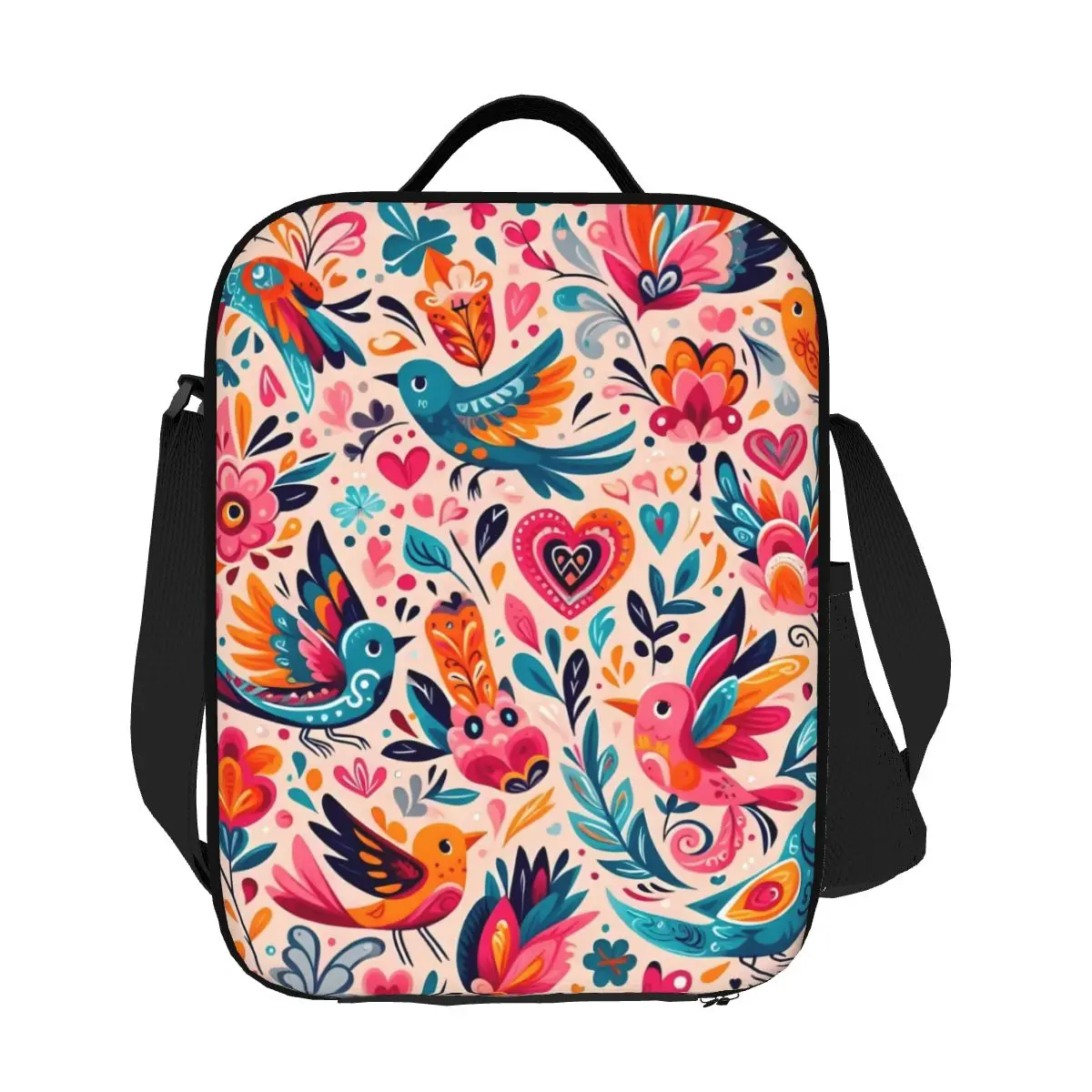 

Изготовленная на заказ мексиканская цветочная сумка Otomi Art, изолированная сумка для обеда для женщин, портативный термохолодильник, коробка для бенто, детская школьная коробка