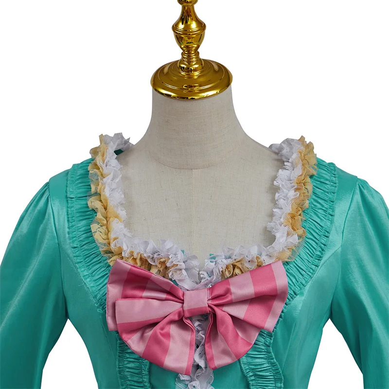

Medieval Rococo Colonial Georgian 18th Marie Antoinette Day Court Gown Dress Green Pink Dress la francaise Historical Dress