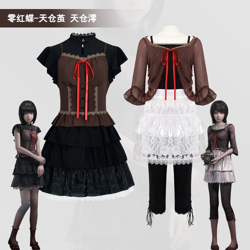 Fantasia de Cosplay do Jogo Fatal Frame 2 Mio Amakura, Traje de Zero Akai Chou Mayu, Fantasia Sexy para Mulheres em Festas de Halloween e Carnaval