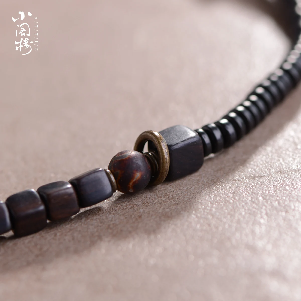 Barrel Beaded Multilayer 108 Bead Black Wood Mala Beads Natural Ebony Tibetan Buddhist Handmade Bracelet For Women Men Unisex