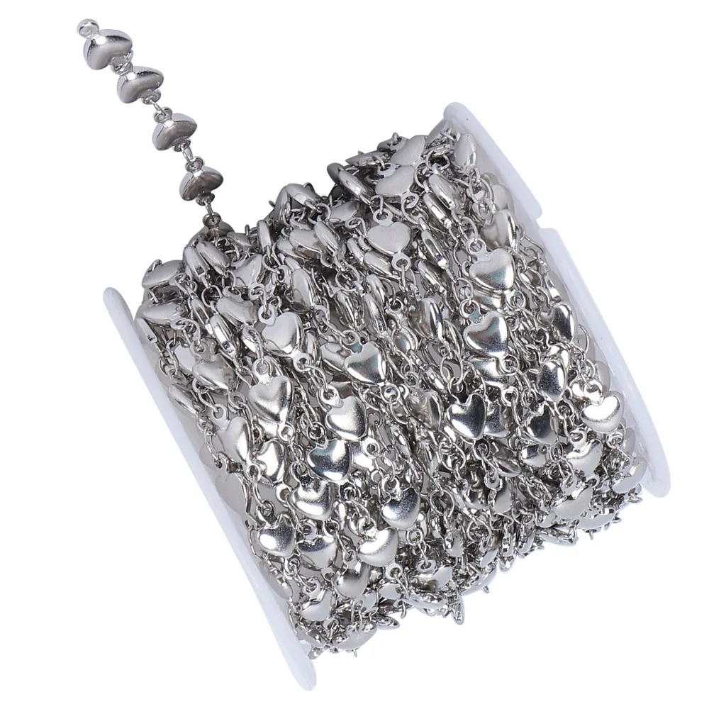 

Stainless Steel Curb Chain Steel Heart Link Chain Twisted Chain Peach Heart Type Soldered Cable Chains Craft Projects