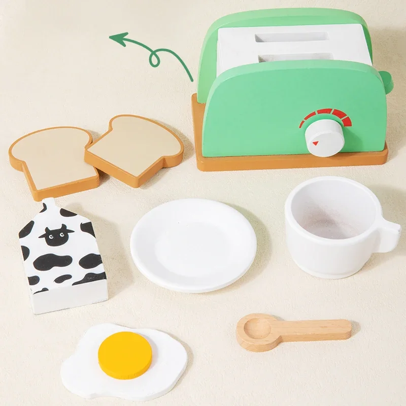 Houten keuken Fantasiespelset Montessori Simulatie Borden Gerechten Accessoires Speelset Speelgoed voor peuters Geschenken