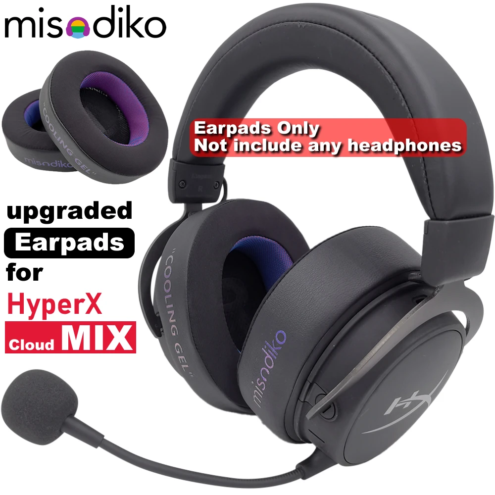 

Комплект сменных амбушюров misodiko для HyperX Cloud Mix, игровая гарнитура, ремонтные детали, амбушюры с пеной с памятью