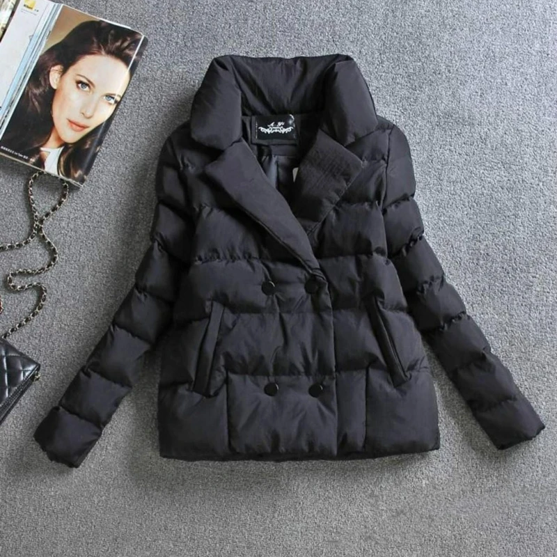 Winter Women Jacket Coat Cotton Clothing Short  New Slim Ladies Warm Parka Black Sutdent Clothes Winter Jacket Women Coat