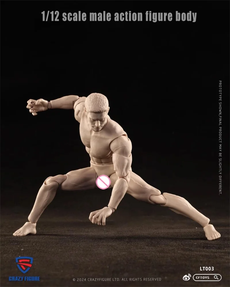Figura louca lt003 escala 1/12 masculino ultra flexível móvel articulado corpo artista pintura modelos de bonecos de ação de 6 polegadas
