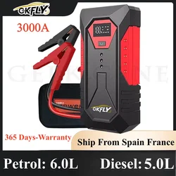 GKFLY 18000mAh arrancador de batería de coche banco de energía portátil refuerzo de batería de coche 12V dispositivo de arranque de coche para gasolina 6.0L diésel 4.0L