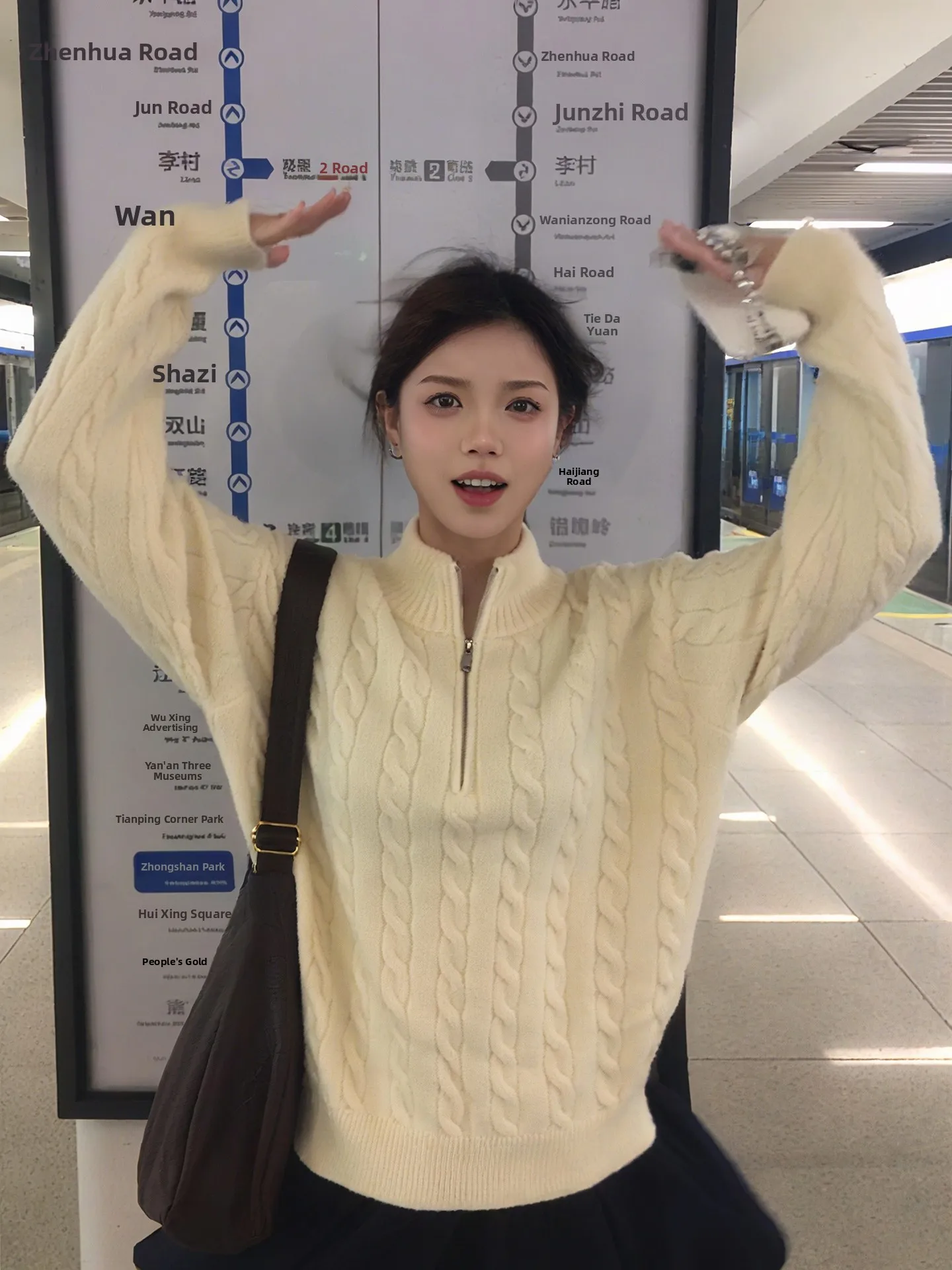 

Мужской вязаный свитер в американском ретро-стиле с высоким воротником на молнии, осенний, в стиле Old Money, с эффектом высокого класса, с воротником-стойкой