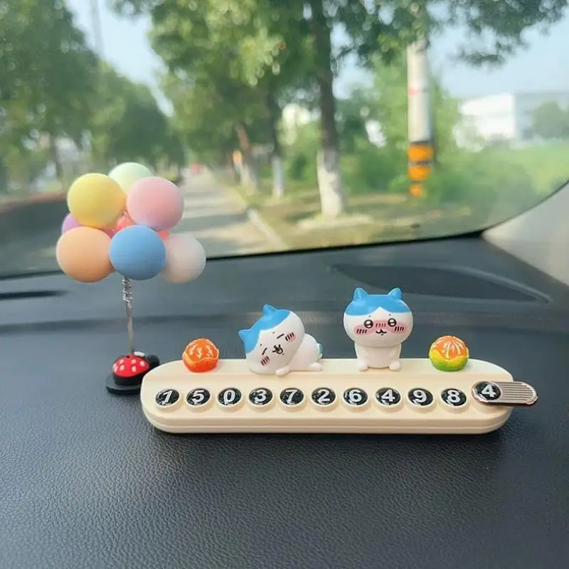Chiikawa Car Temporary Stop Sign Parking Mobile Phone Number Plate Aromatherapy Ornaments Usagi Hachiware Car Accessories Gift