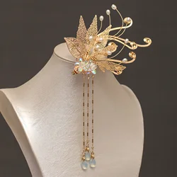 Light Luxury Women's Hair Clip Tassel Edge Clip For Meatball Head Updo Plait Exquisite Elegant Metal Jewelry Hair Accessories