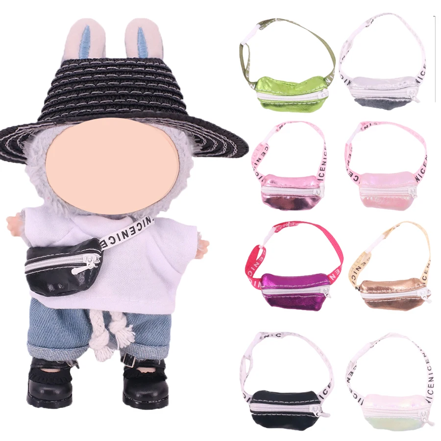 Odpowiednie akcesorium dla lalek Labubu 17 cm - saszetka biodrowa w różnych kolorach, kolorowa torba z efektem gradientu, prezent dla dzieci.