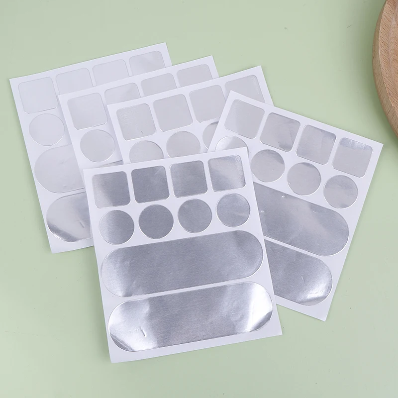 5 uds pegatina de olla de acero inoxidable cinta de reparación autoadhesiva parches de olla impermeable cinta de papel de aluminio resistente a altas temperaturas