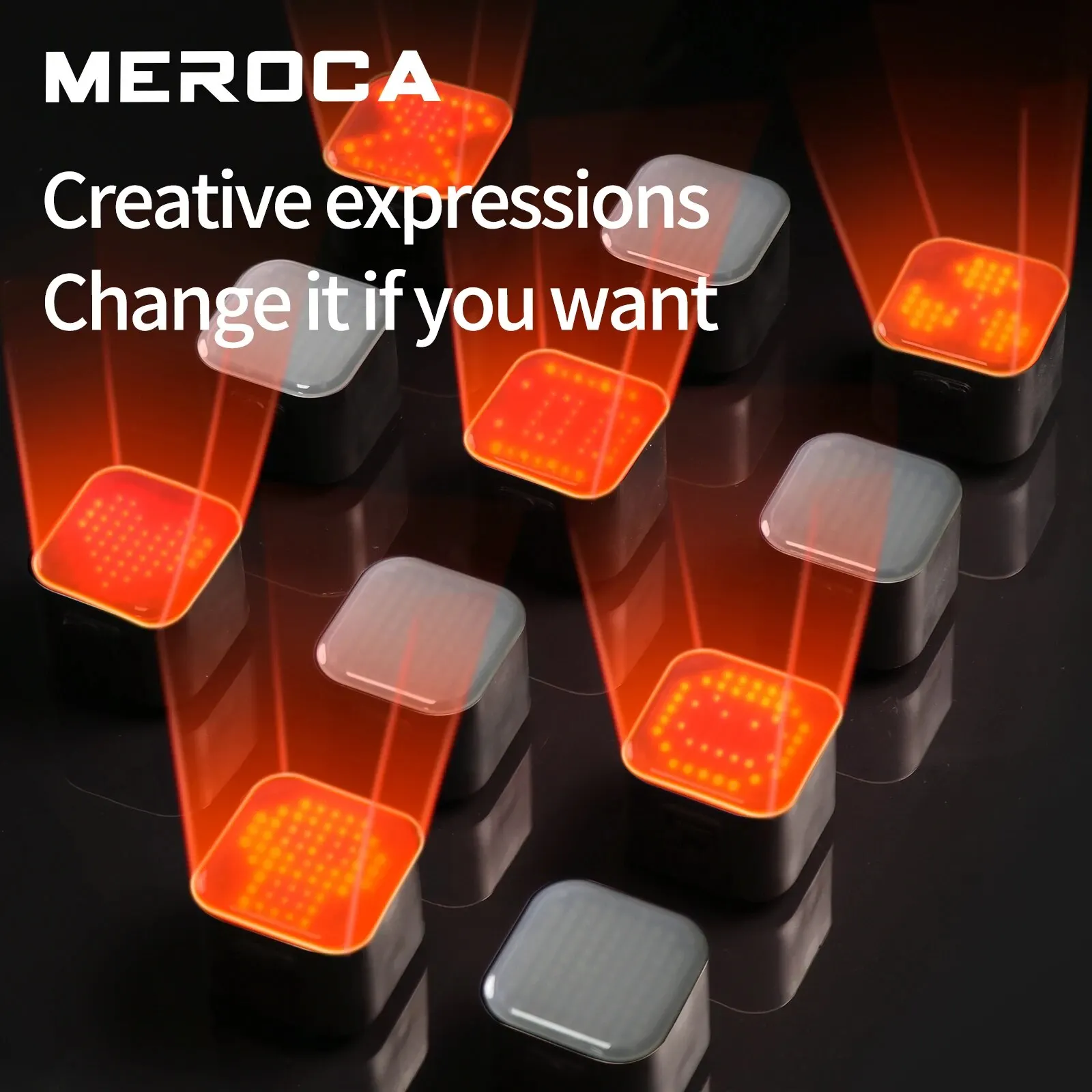 MEROCA Bicycle Rear Light 500mAh IPX4 Water Proof Rechargeable Emoticons Pattern Smart Brake Induction Mtb\\Road Bike Tail Light