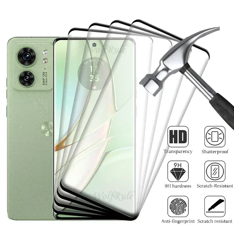 1/2/3/4 PCS For Moto Edge 40 Glass Motorola Edge 40 Tempered Glass Protective 9H Full Cover Curved Screen Protector Moto Edge 40