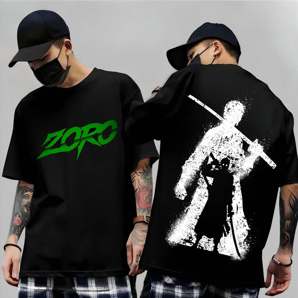 

One Piece Japanese Anime Printed Men's T-Shirt Roronoa Zoro Boy Children's Harajuku Short Sleeve Kids Luffy T-shirt Clothing
