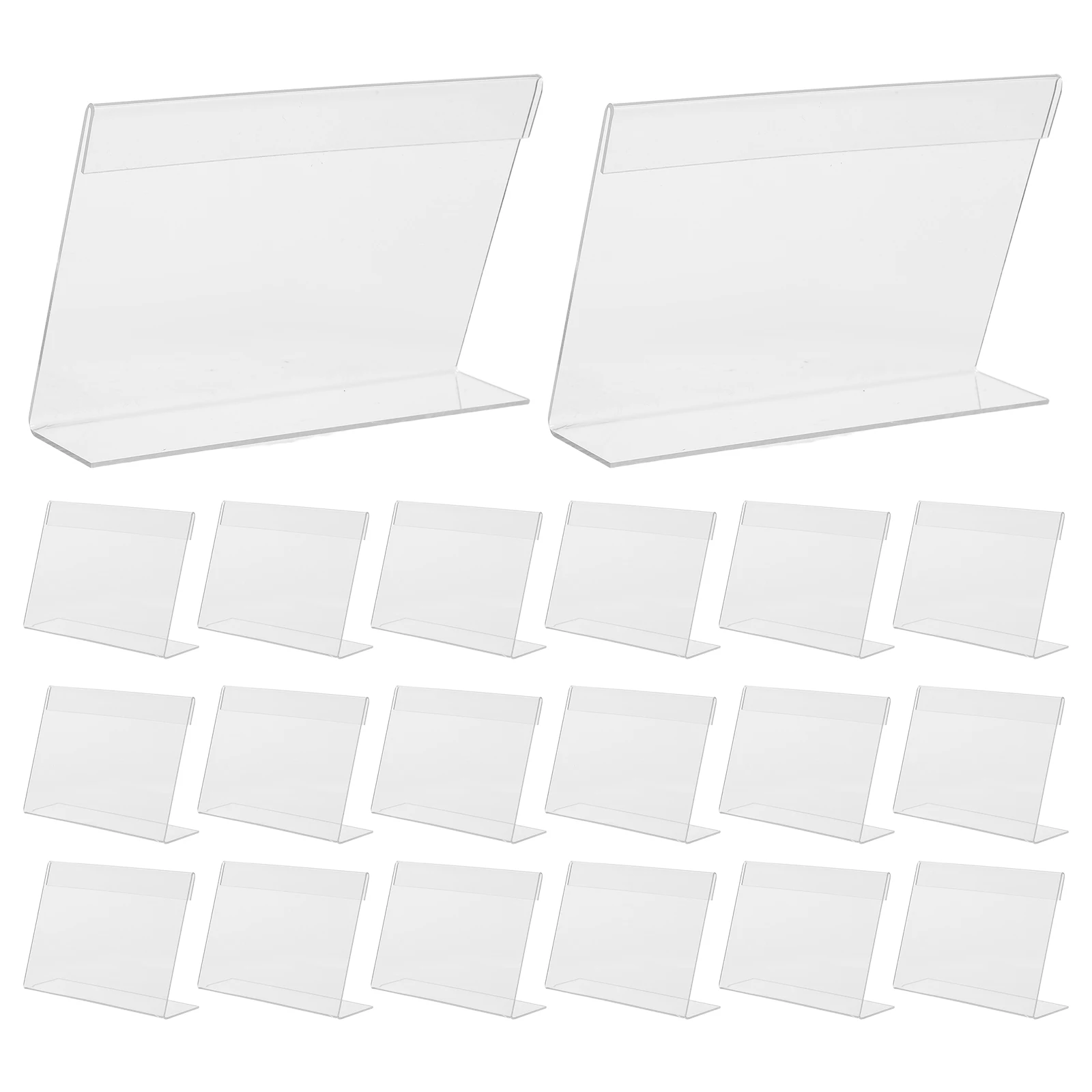 

20pcs 4.72 X 3.14 Inch Acrylic Sign Holder Slanted Back Sign Holders Clear Picture Frame Display Stand For Displays Prices
