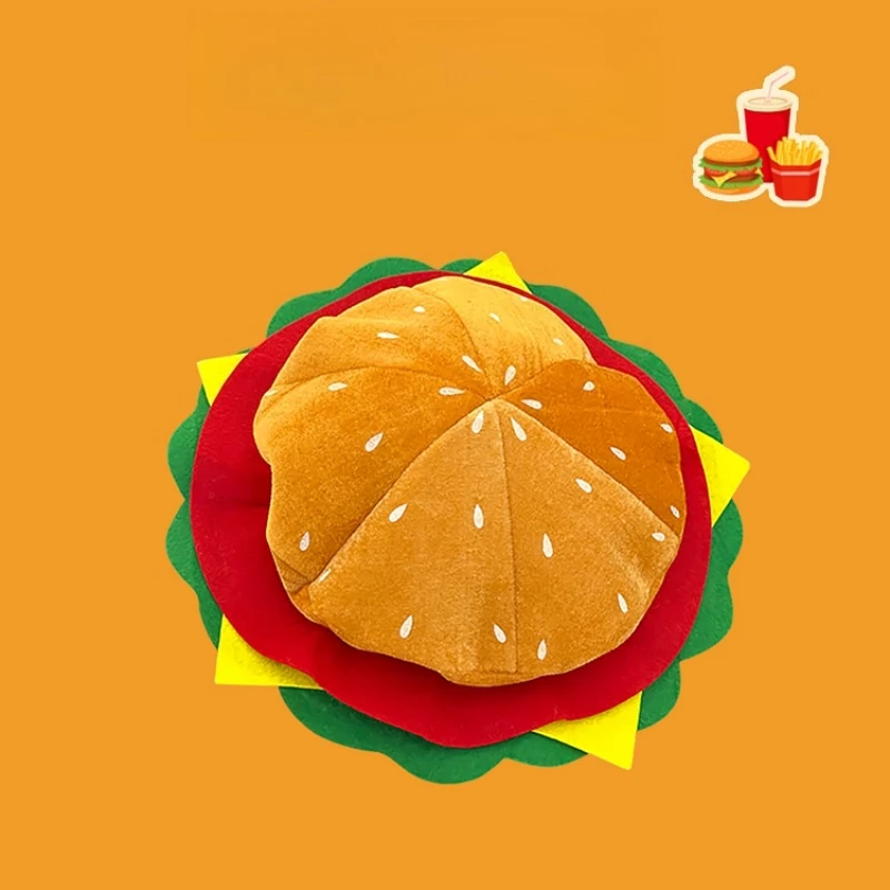 

Girl hamburger hat female creativity shows small face