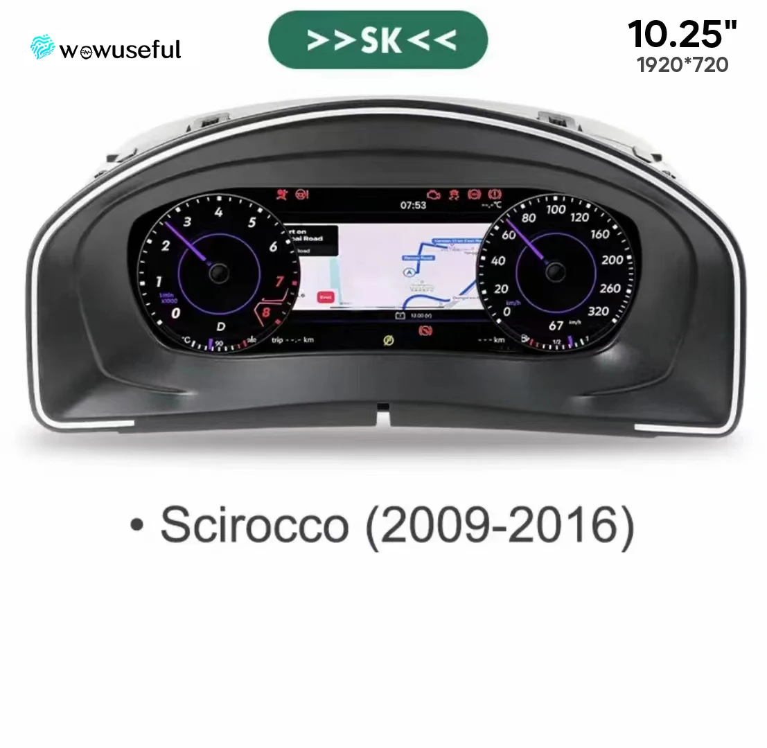 12.3 ''Lcd Digitale Dashboard Cluster Voor VW Scirocco Jetta Golf 6 7 MK7 Passat B8 B7 wijzigen Auto Radio instrumentenpaneel Cockpit