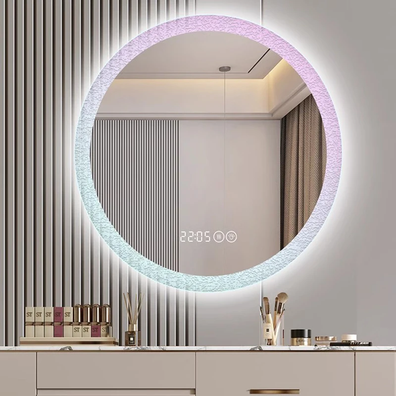 Large Full Body Mirror Toilet Wall Decor Bath Mirrors 360 Apply Bathroom Light Up Makeup Full-length Led Espelho Pocket Round